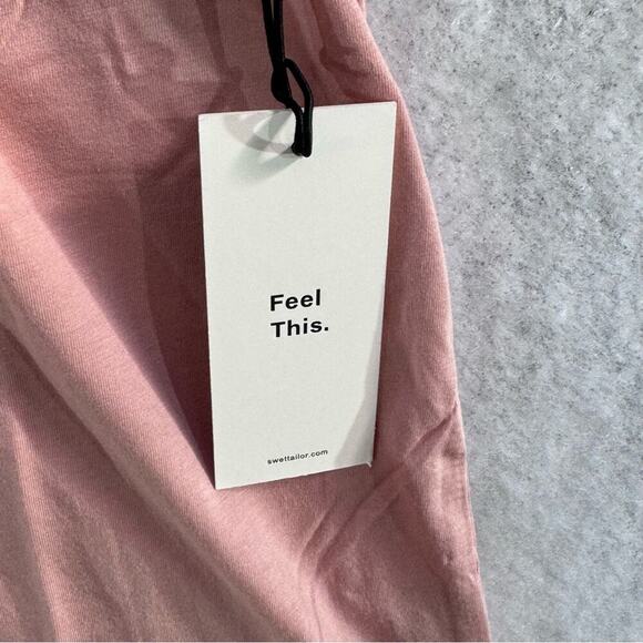 Swet Tailor Size M Softest V Neck T Shirt In Pearl Blush Supima Cotton Modal NEW - Picture 8 of 10